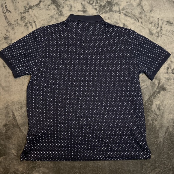 Polo Ralph Lauren Polo Shirt Mens Medium Blue Micro Paisley Print Classic Fit - Picture 2 of 7